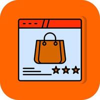 Shop Filled Orange background Icon vector