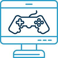 Game Line Blue Two Color Icon vector