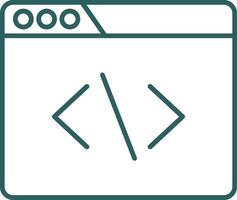 Develope Line Gradient Round Corner Icon vector