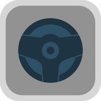 Steering Wheel Flat Round Corner Icon vector