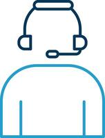 Headset Line Blue Two Color Icon vector