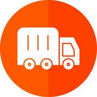 Lorry Glyph Red Circle Icon vector