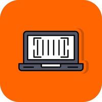 Barcode Filled Orange background Icon vector