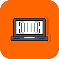 Barcode Filled Orange background Icon vector