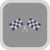 Pit Flag Flat Round Corner Icon vector