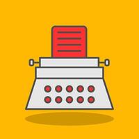 Typewriter Filled Shadow Icon vector