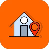 Address Filled Orange background Icon vector