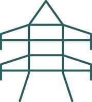Tower Line Gradient Round Corner Icon vector