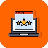 Rating Filled Orange background Icon vector