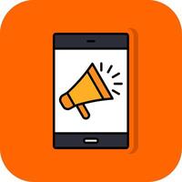 Marketing Filled Orange background Icon vector