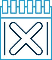 Cross Line Blue Two Color Icon vector