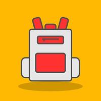 Backpack Filled Shadow Icon vector