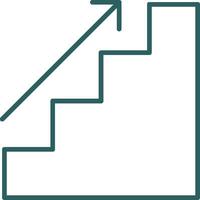 Stairs Line Gradient Round Corner Icon vector