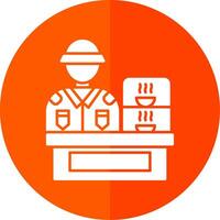 Canteen Glyph Red Circle Icon vector