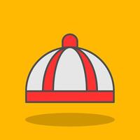 Winter cap Filled Shadow Icon vector