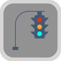 tráfico luces plano redondo esquina icono vector