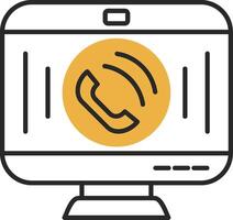 Phone Call Skined Filled Icon vector