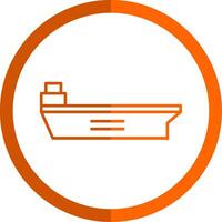 Aircraft Carrier Line Orange Circle Icon vector