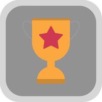 Trophy Flat Round Corner Icon vector