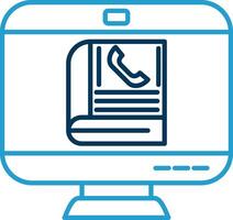 Contact Book Line Blue Two Color Icon vector