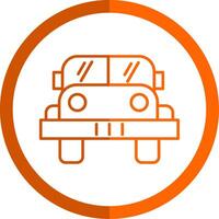 Military Jeep Line Orange Circle Icon vector