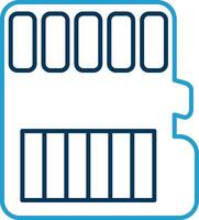 Memory Card Line Blue Two Color Icon vector