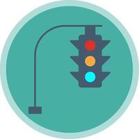 Traffic Lights Flat Multi Circle Icon vector