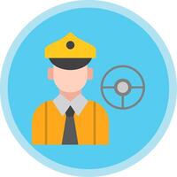 Driver Flat Multi Circle Icon vector