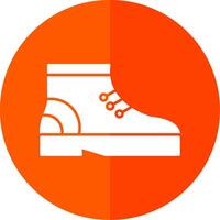 Boot Glyph Red Circle Icon vector