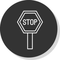 Pit Stop Line Grey Circle Icon vector