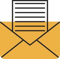 Envelope Skined Filled Icon vector