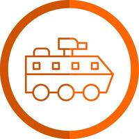 Armoured Van Line Orange Circle Icon vector