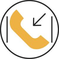 Incoming Call Skined Filled Icon vector