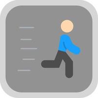 Runner Flat Round Corner Icon vector