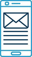 Email Line Blue Two Color Icon vector