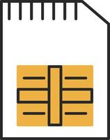 Phone Sim Card Skined Filled Icon vector