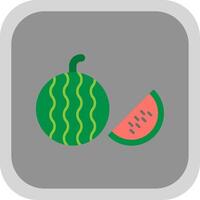 Watermelon Flat Round Corner Icon vector