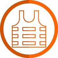 Bullet Proof Vest Line Orange Circle Icon vector