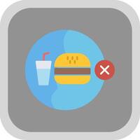 No Junk Food Flat Round Corner Icon vector