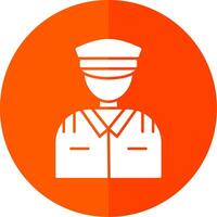 Pilot Glyph Red Circle Icon vector