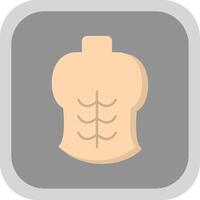 abdominales plano redondo esquina icono vector