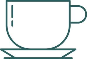 Coffee Cup Line Gradient Round Corner Icon vector