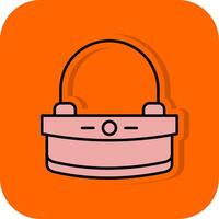 Clutch Filled Orange background Icon vector