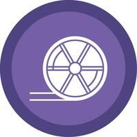 Wheel Glyph Multi Circle Icon vector