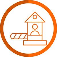 Checkpoint Line Orange Circle Icon vector