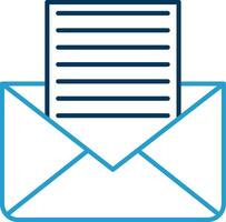 Envelope Line Blue Two Color Icon vector
