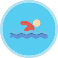 Swimming Flat Multi Circle Icon vector