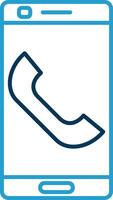 Phone Line Blue Two Color Icon vector
