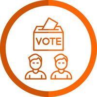 Voters Line Orange Circle Icon vector