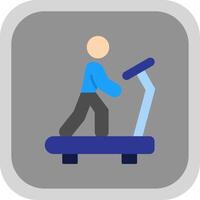 Treadmill Flat Round Corner Icon vector